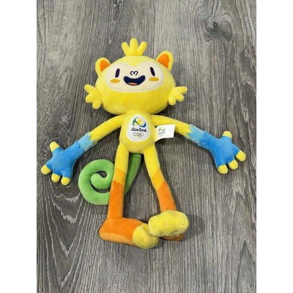 Rio 2016 Olympic Games Mascot Vinicius Plush Stuffed Animal Yellow Monkey G20 - Picture 1 of 4